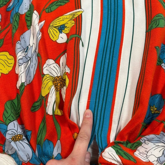 Akemi + Kin Anthropologie Size Small Boho Indie Floral Cottage Artsy Earth Shirt - Picture 10 of 12